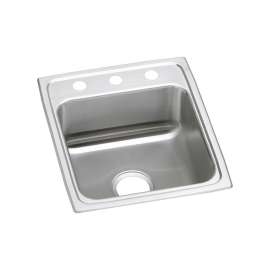 Lustertone Classic Stainless Steel 15" X 22" X 7-5/8" 2-Hole Single Bowl Drop-In Sink, LR15222