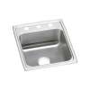 Lustertone Classic Stainless Steel 15" X 22" X 7-5/8" 3-Hole Single Bowl Drop-In Sink, LR15223