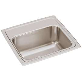Lustertone Classic Stainless Steel 17" X 16" X 7-5/8", 0-Hole Single Bowl Drop-In Sink, LR17160