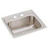 Lustertone Classic Stainless Steel 17" X 16" X 7-5/8" 2-Hole Single Bowl Drop-In Sink, LR17162