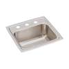 Lustertone Classic Stainless Steel 17" X 16" X 7-5/8" 3-Hole Single Bowl Drop-In Sink, LR17163