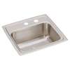 Lustertone Classic Stainless Steel 17" X 16" X 7-5/8" Mr2-Hole Single Bowl Drop-In Sink, LR1716MR2