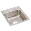 Lustertone Classic Stainless Steel 17" X 20" X 7-5/8" 1-Hole Single Bowl Drop-In Sink, LR17201