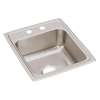 Lustertone Classic Stainless Steel 17" X 20" X 7-5/8" 2-Hole Single Bowl Drop-In Sink, LR17202