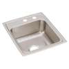 Lustertone Classic Stainless Steel 17" X 20" X 7-5/8" Mr2-Hole Single Bowl Drop-In Sink, LR1720MR2