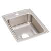 Lustertone Classic Stainless Steel 17" X 22" X 7-5/8" 1-Hole Single Bowl Drop-In Sink, LR17221