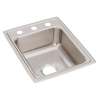 Lustertone Classic Stainless Steel 17" X 22" X 7-5/8" 3-Hole Single Bowl Drop-In Sink, LR17223