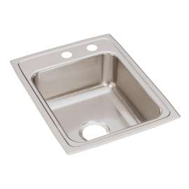 Lustertone Classic Stainless Steel 17" X 22" X 7-5/8" Mr2-Hole Single Bowl Drop-In Sink, LR1722MR2
