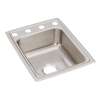 Lustertone Classic Stainless Steel 17" X 22" X 7-5/8" Os4-Hole Single Bowl Drop-In Sink, LR1722OS4