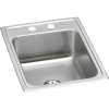 Lustertone Classic Stainless Steel 17" X 22" X 7-5/8" 2-Hole Single Bowl Drop-In Sink With Perfect Drain(R), LR1722PD2