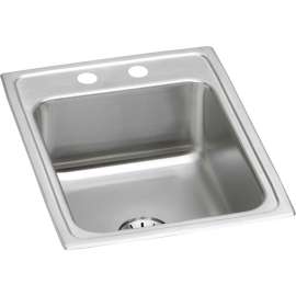 Lustertone Classic Stainless Steel 17" X 22" X 7-5/8" 2-Hole Single Bowl Drop-In Sink With Perfect Drain(R), LR1722PD2