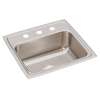 Lustertone Classic Stainless Steel 19" X 18" X 7-5/8" 3-Hole Single Bowl Drop-In Sink, LR19183