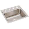Lustertone Classic Stainless Steel 19" X 18" X 7-5/8" Os4-Hole Single Bowl Drop-In Sink, LR1918OS4