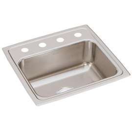 Lustertone Classic Stainless Steel 19" X 18" X 7-5/8" Os4-Hole Single Bowl Drop-In Sink, LR1918OS4