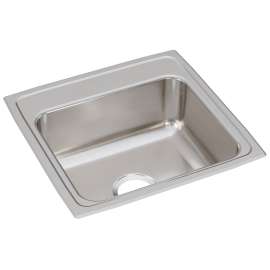 Lustertone Classic Stainless Steel 19-1/2" X 19" X 7-1/2", 0-Hole Single Bowl Drop-In Sink, LR19190