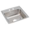 Lustertone Classic Stainless Steel 19-1/2" X 19" X 7-1/2" 2-Hole Single Bowl Drop-In Sink, LR19192