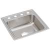 Lustertone Classic Stainless Steel 19-1/2" X 19" X 7-1/2" Os4-Hole Single Bowl Drop-In Sink, LR1919OS4