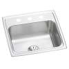 Lustertone Classic Stainless Steel 19-1/2" X 19" X 7-1/2" 3-Hole Single Bowl Drop-In Sink With Perfect Drain(R), LR1919PD3