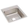 Lustertone Classic Stainless Steel 19-1/2" X 22" X 7-5/8", 0-Hole Single Bowl Drop-In Sink, LR20220