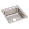 Lustertone Classic Stainless Steel 19-1/2" X 22" X 7-5/8" Mr2-Hole Single Bowl Drop-In Sink, LR2022MR2