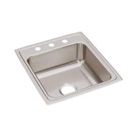 Lustertone Classic Stainless Steel 19-1/2" X 22" X 7-5/8" Os4-Hole Single Bowl Drop-In Sink, LR2022OS4