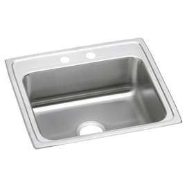 Lustertone Classic Stainless Steel 22" X 19-1/2" X 7-5/8" 2-Hole Single Bowl Drop-In Sink, LR22192