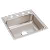 Lustertone Classic Stainless Steel 22" X 22" X 7-5/8" 4-Hole Single Bowl Drop-In Sink, LR22224