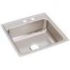 Lustertone Classic Stainless Steel 22" X 22" X 7-5/8" Mr2-Hole Single Bowl Drop-In Sink, LR2222MR2