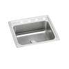 Lustertone Classic Stainless Steel 25" X 21-1/4" X 7-7/8" 3-Hole Single Bowl Drop-In Sink With Perfect Drain(R), LR2521PD3