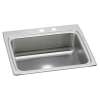 Lustertone Classic Stainless Steel 25" X 22" X 8-1/8" Mr2-Hole Single Bowl Drop-In Sink, LR2522MR2