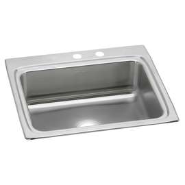 Lustertone Classic Stainless Steel 25" X 22" X 8-1/8" Mr2-Hole Single Bowl Drop-In Sink, LR2522MR2