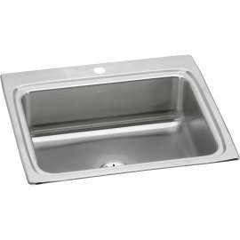 Lustertone Classic Stainless Steel 25" X 22" X 8-1/8" 1-Hole Single Bowl Drop-In Sink With Perfect Drain(R), LR2522PD1