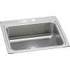 Lustertone Classic Stainless Steel 25" X 22" X 8-1/8" 2-Hole Single Bowl Drop-In Sink With Perfect Drain(R), LR2522PD2