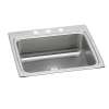 Lustertone Classic Stainless Steel 25" X 22" X 8-1/8" 3-Hole Single Bowl Drop-In Sink With Perfect Drain(R), LR2522PD3