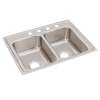Lustertone Classic Stainless Steel 29" X 22" X 7-5/8" 4-Hole Equal Double Bowl Drop-In Sink, LR29224