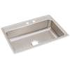 Lustertone Classic Stainless Steel 31" X 22" X 7-5/8" Mr2-Hole Single Bowl Drop-In Sink, LR3122MR2