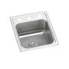 Lustertone Classic Stainless Steel 13" X 16" X 6-1/2" 3-Hole Single Bowl Drop-In Ada Sink With Perfect Drain(R), LRAD131665PD3
