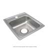 Lustertone Classic Stainless Steel 15" X 17-1/2" X 6" 1-Hole Single Bowl Drop-In Ada Sink, LRAD1517601
