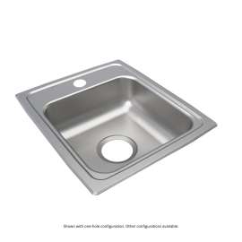 Lustertone Classic Stainless Steel 15" X 17-1/2" X 6-1/2", 0-Hole Single Bowl Drop-In Ada Sink, LRAD1517650