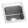 Lustertone Classic Stainless Steel 15" X 22" X 5" 1-Hole Single Bowl Drop-In Ada Sink, LRAD1522501