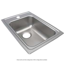 Lustertone Classic Stainless Steel 15" X 22" X 5-1/2" 2-Hole Single Bowl Drop-In Ada Sink, LRAD1522552