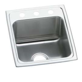 Lustertone Classic Stainless Steel 15" X 22" X 6" 1-Hole Single Bowl Drop-In Ada Sink, LRAD1522601