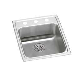 Lustertone Classic Stainless Steel 15" X 22" X 6-1/2" 2-Hole Single Bowl Drop-In Ada Sink With Perfect Drain(R), LRAD152265PD2
