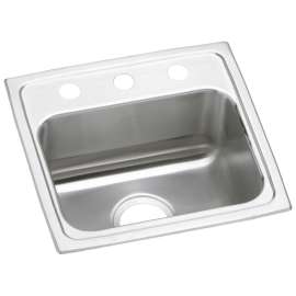 Lustertone Classic Stainless Steel 17" X 16" X 4-1/2" 3-Hole Single Bowl Drop-In Ada Sink, LRAD1716453