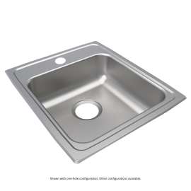 Lustertone Classic Stainless Steel 17" X 20" X 5-1/2" 2-Hole Single Bowl Drop-In Ada Sink, LRAD1720552