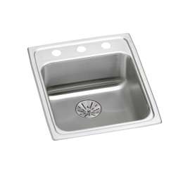Lustertone Classic Stainless Steel 17" X 20" X 6-1/2", 0-Hole Single Bowl Drop-In Ada Sink With Perfect Drain(R), LRAD172065PD0