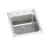 Lustertone Classic Stainless Steel 17" X 20" X 6-1/2" 3-Hole Single Bowl Drop-In Ada Sink With Perfect Drain(R), LRAD172065PD3
