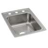 Lustertone Classic Stainless Steel 17" X 22" X 5-1/2" 3-Hole Single Bowl Drop-In Ada Sink, LRAD1722553