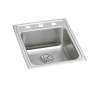 Lustertone Classic Stainless Steel 17" X 22" X 6-1/2" 1-Hole Single Bowl Drop-In Ada Sink With Perfect Drain(R), LRAD172265PD1