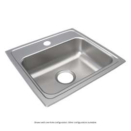 Lustertone Classic Stainless Steel 19" X 18" X 6", 0-Hole Single Bowl Drop-In Ada Sink, LRAD1918600